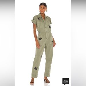 Pistola Grover jumpsuit green with stars size large